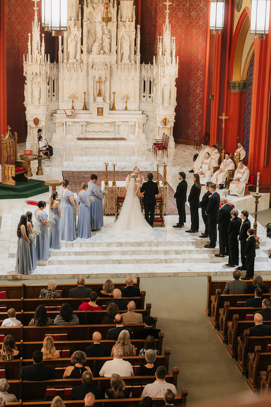 Wedding ceremony at the Holy family cathedral in Tulsa