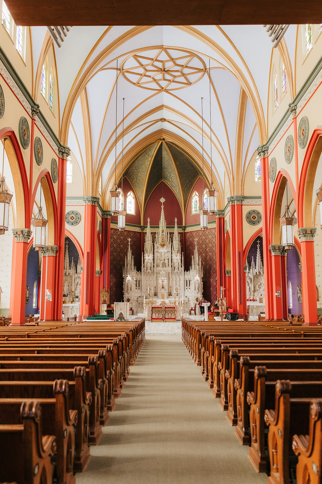 Wedding ceremony at the Holy family cathedral in Tulsa