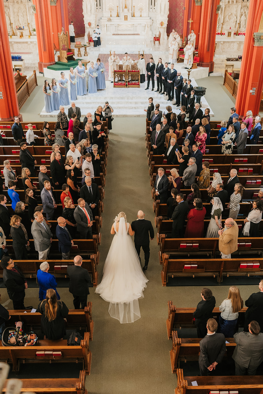 Wedding ceremony at the Holy family cathedral in Tulsa