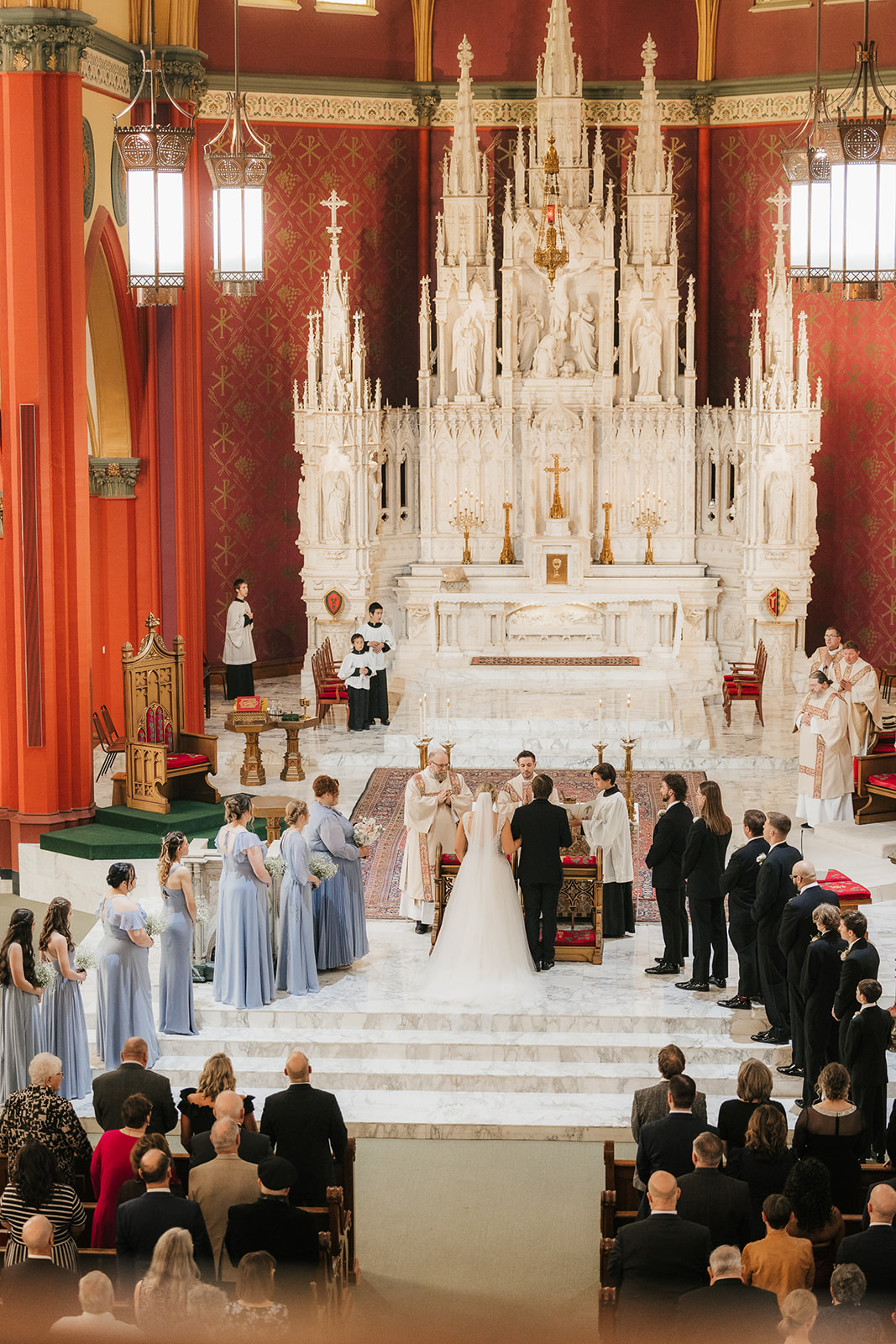 Wedding ceremony at the Holy family cathedral in Tulsa