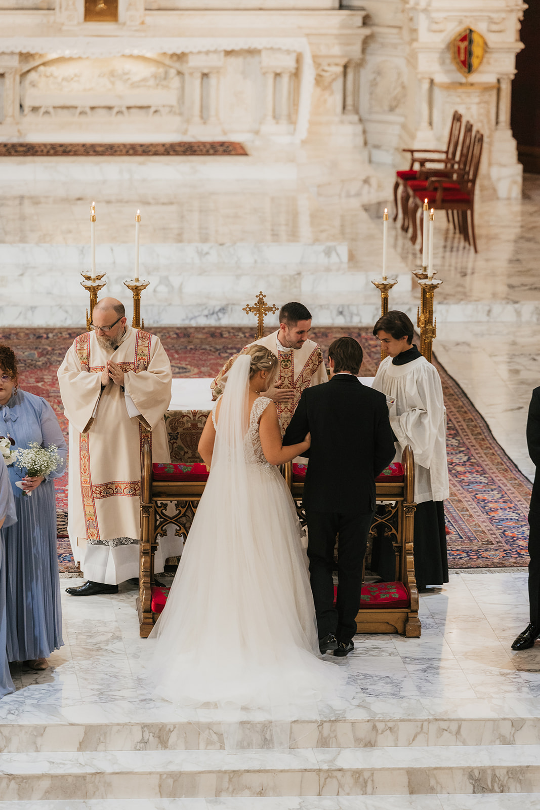 Wedding ceremony at the Holy family cathedral in Tulsa