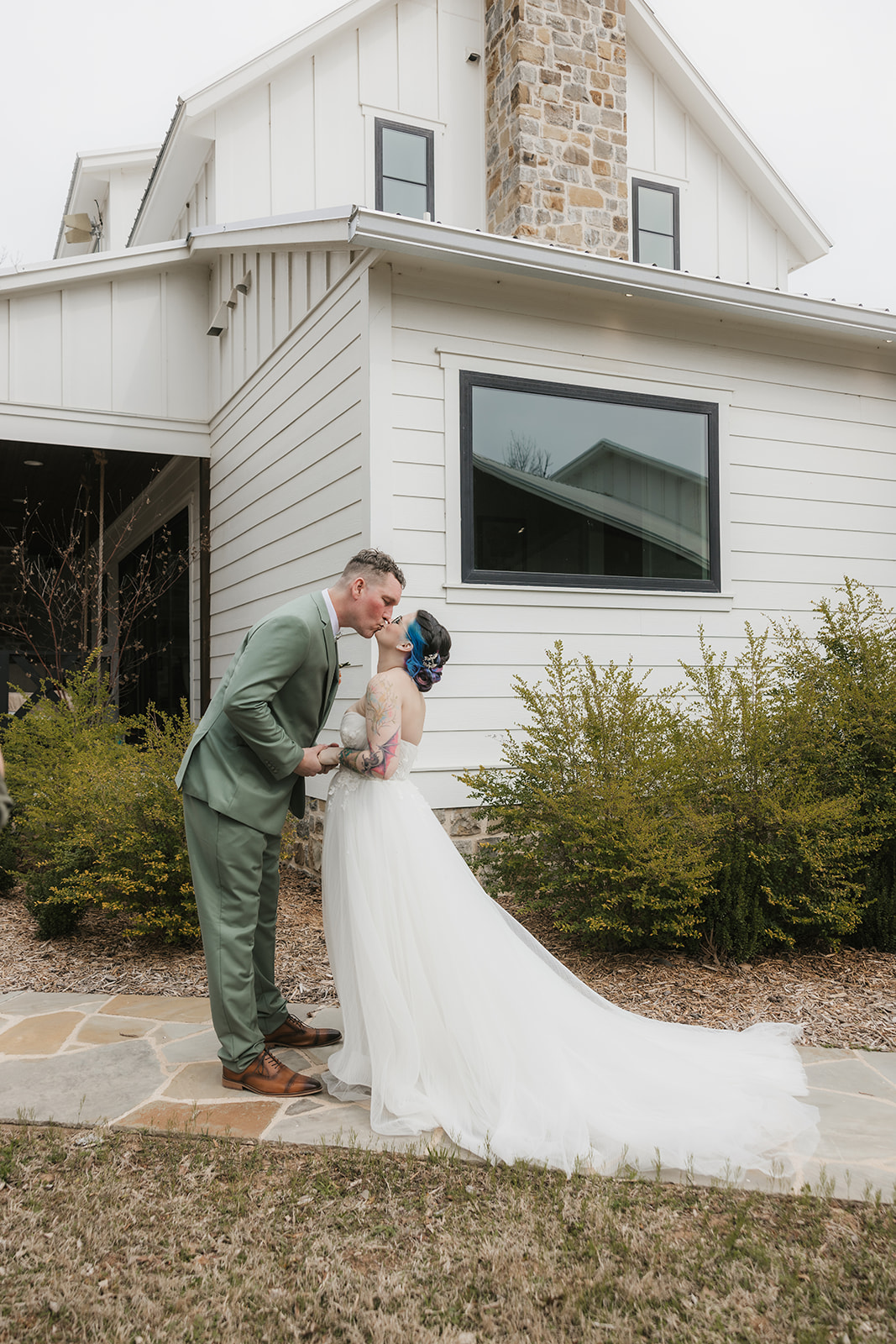 couple doing a first look before their wedding at the Discoveryland Ranch