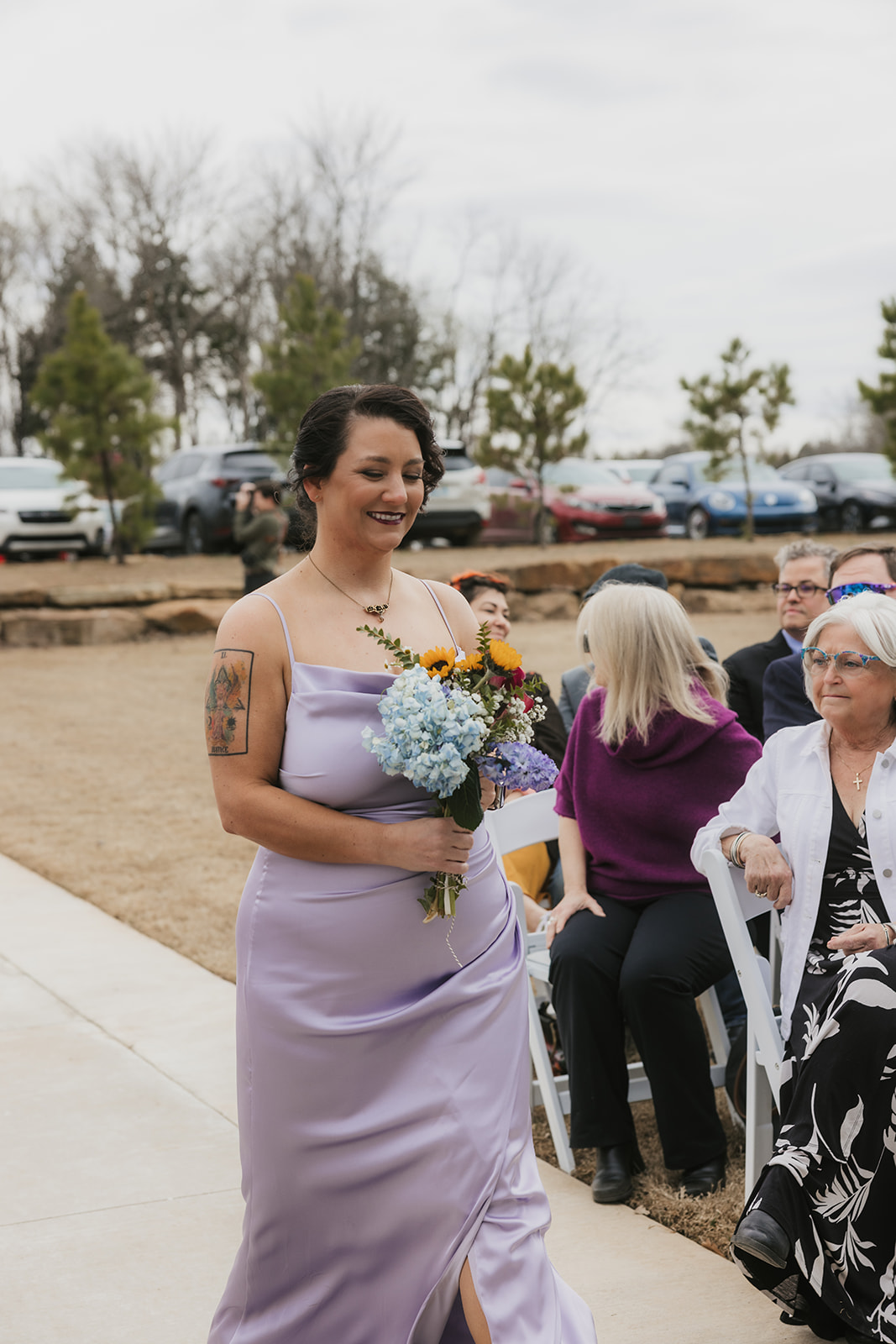 couple has a wedding ceremony outdoors at Discoveryland Ranch