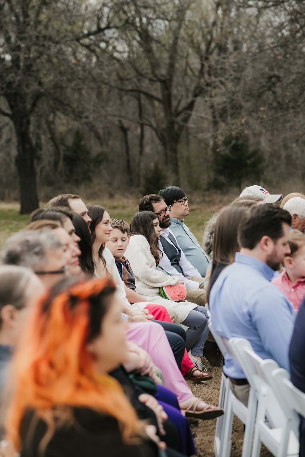 couple has a wedding ceremony outdoors at Discoveryland Ranch