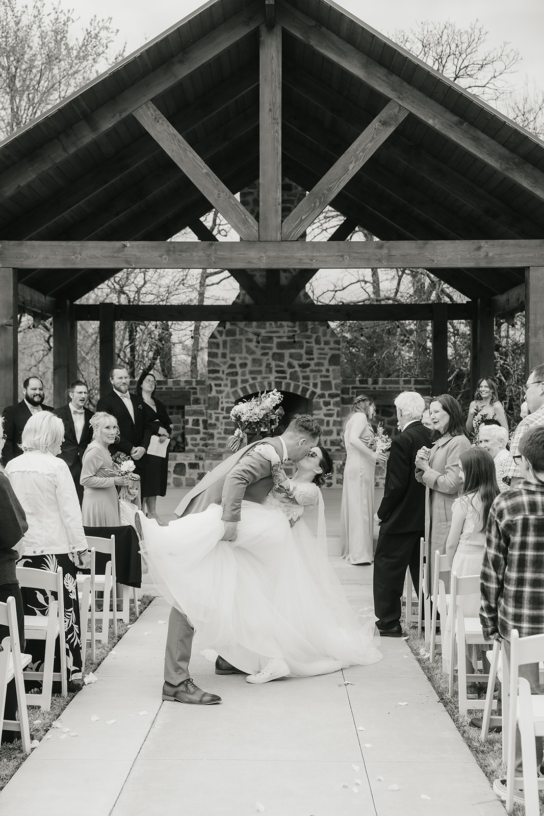 couple has a wedding ceremony outdoors at Discoveryland Ranch