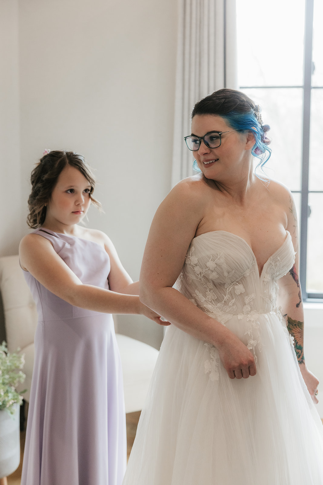 bride getting ready for her wedding at Discoveryland Ranch