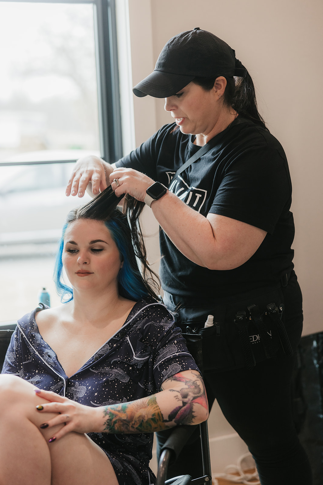 bride getting ready for her wedding at Discoveryland Ranch