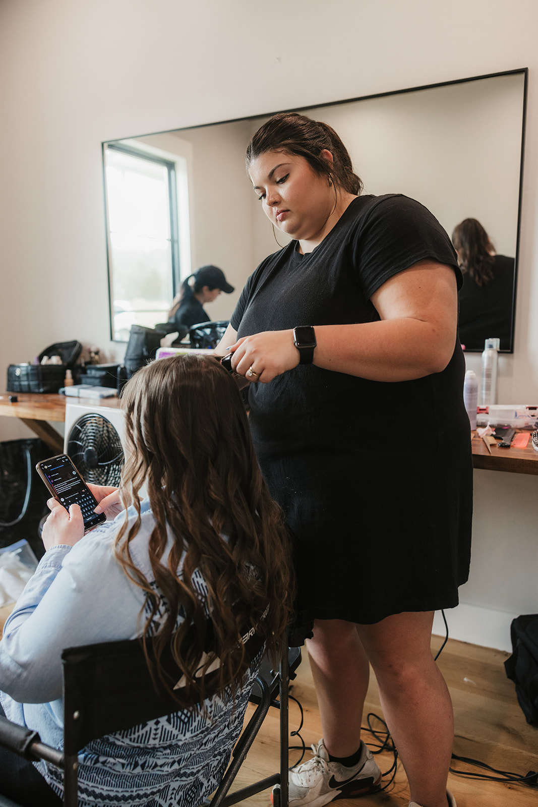 bride getting ready for her wedding at Discoveryland Ranch