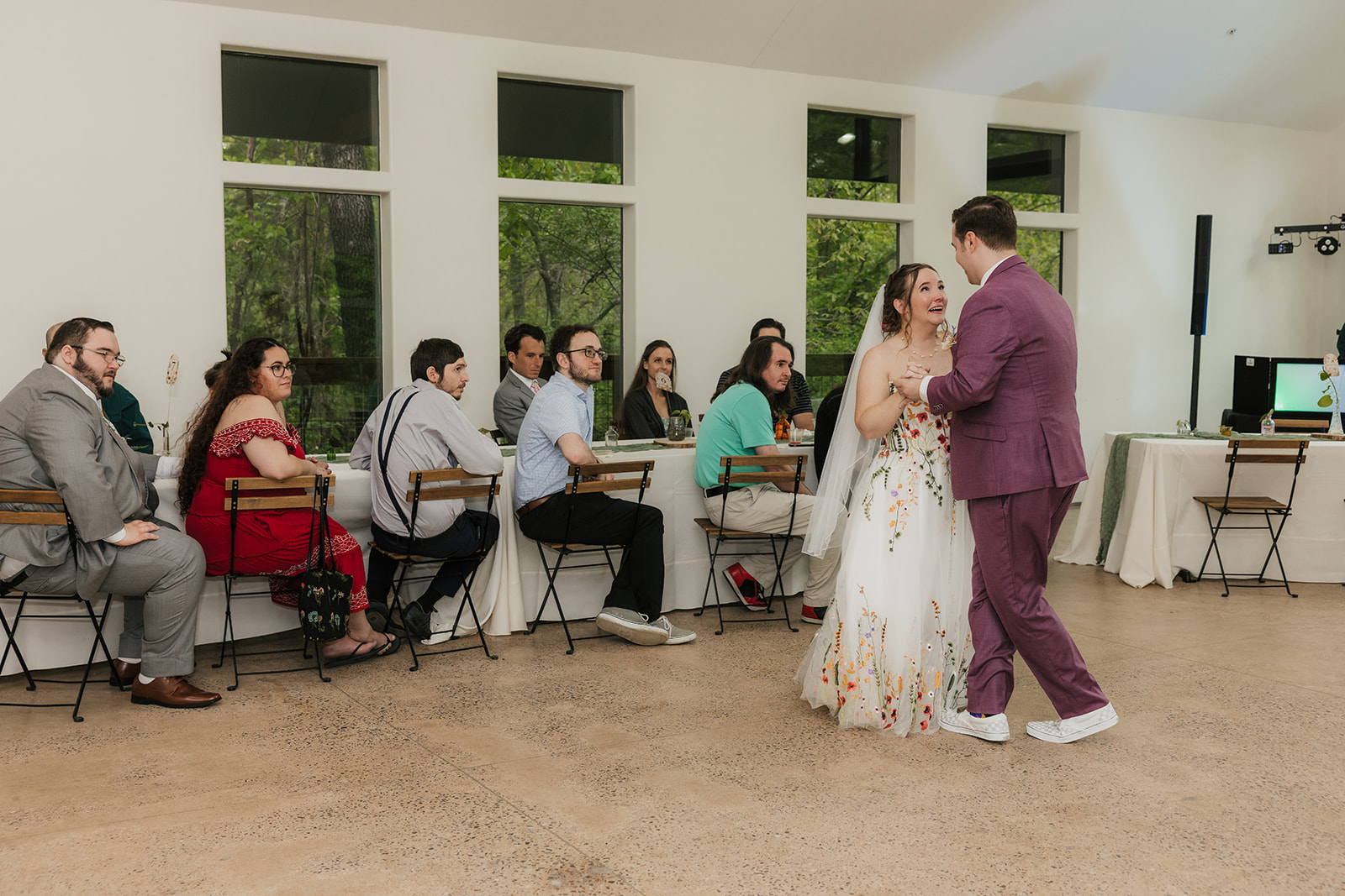 couple sharing their first dance on their wedding day for their wedding at Merrick Hollow 