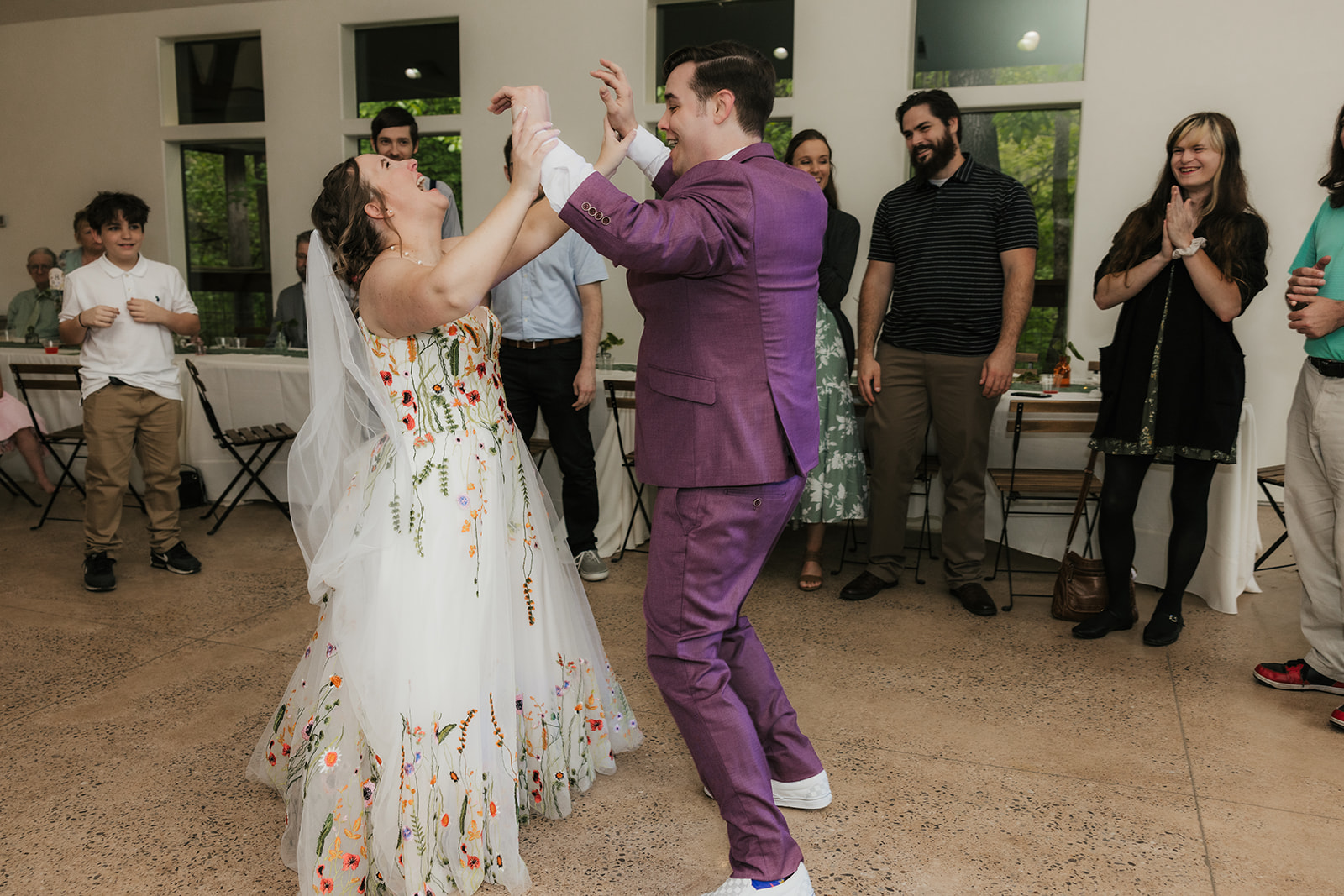 couple sharing their first dance on their wedding day