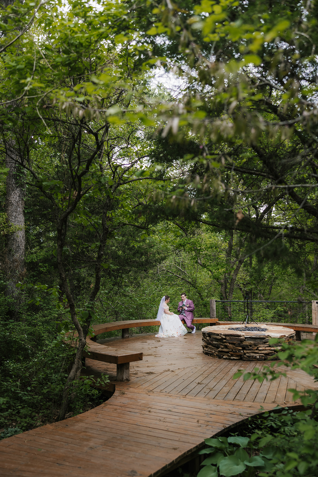 bride and groom have a first look on their wedding day at Merrick Hollow