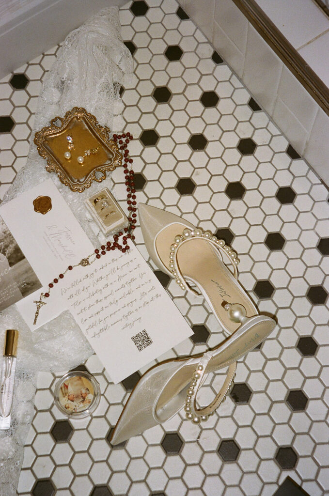 stunning picture of the wedding shoes the bride used for her wedding day