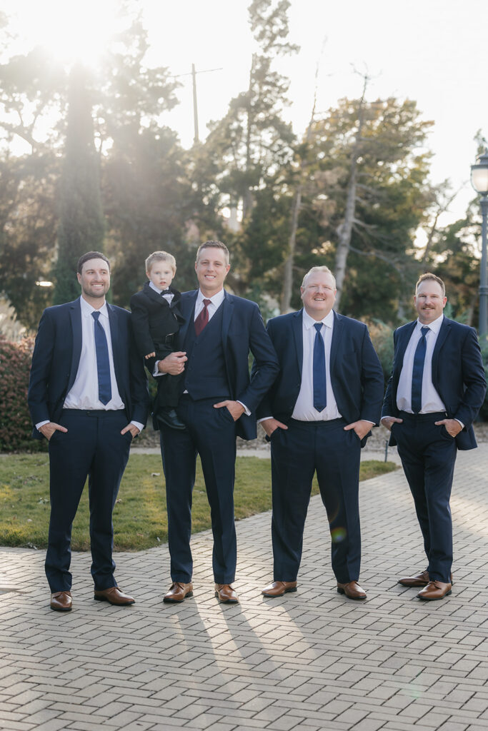 portrait of the groom and his friends