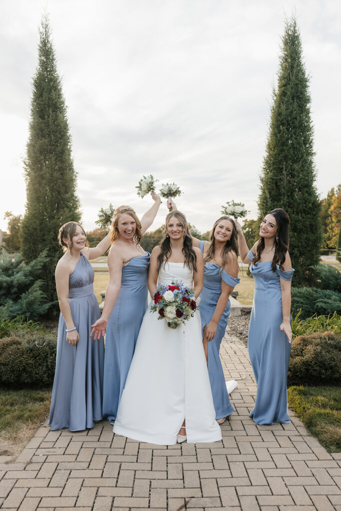 Portrait of the bride and the bridesmaids