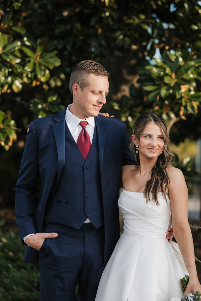 cute portrait of the bride and groom