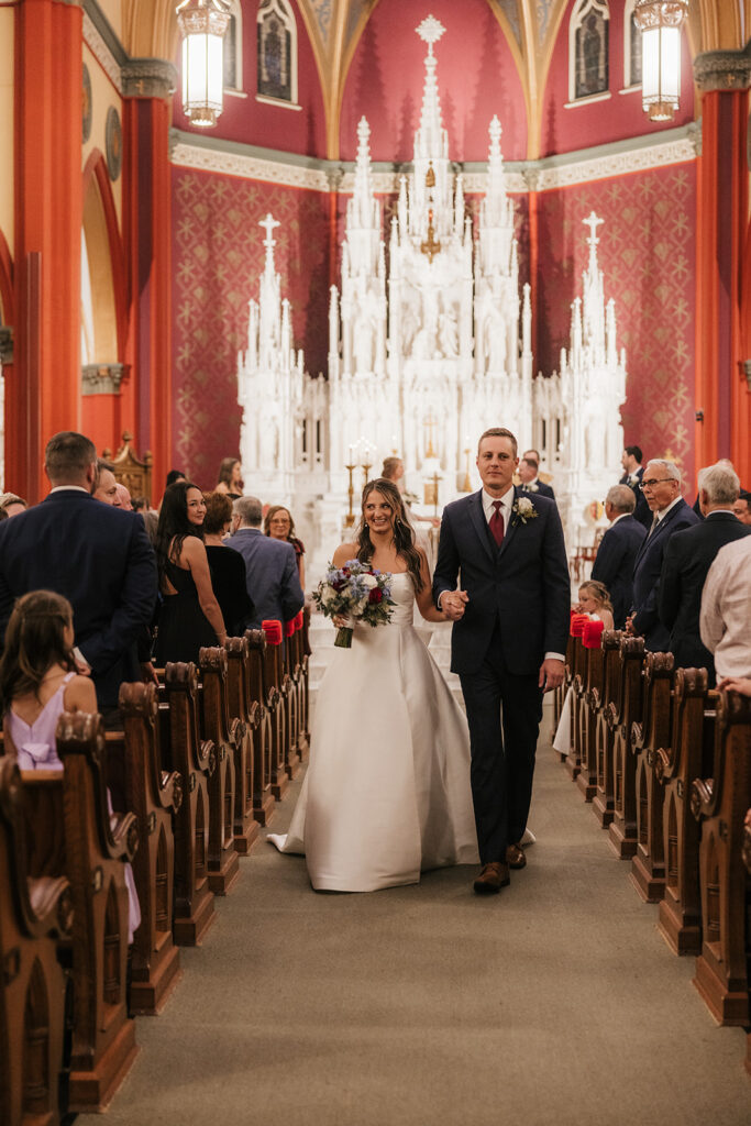 cute picture of the newlyweds heading to their reception 