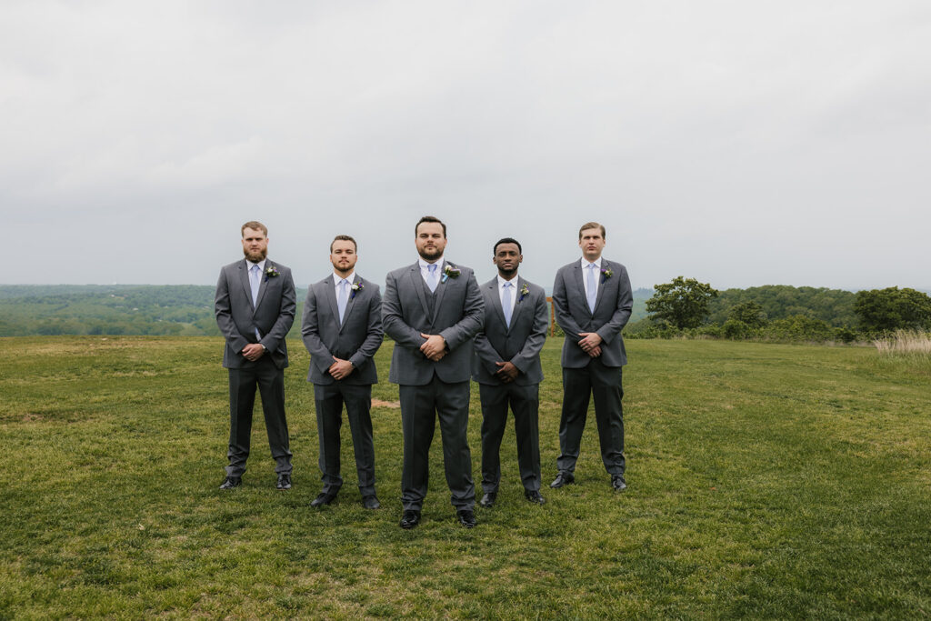 portrait of the groom and his friends