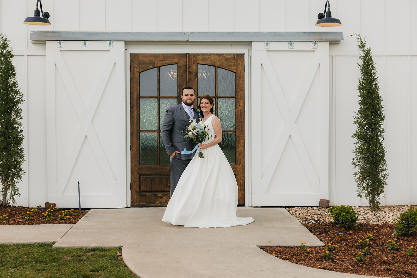 bride and groom at their dream wedding day