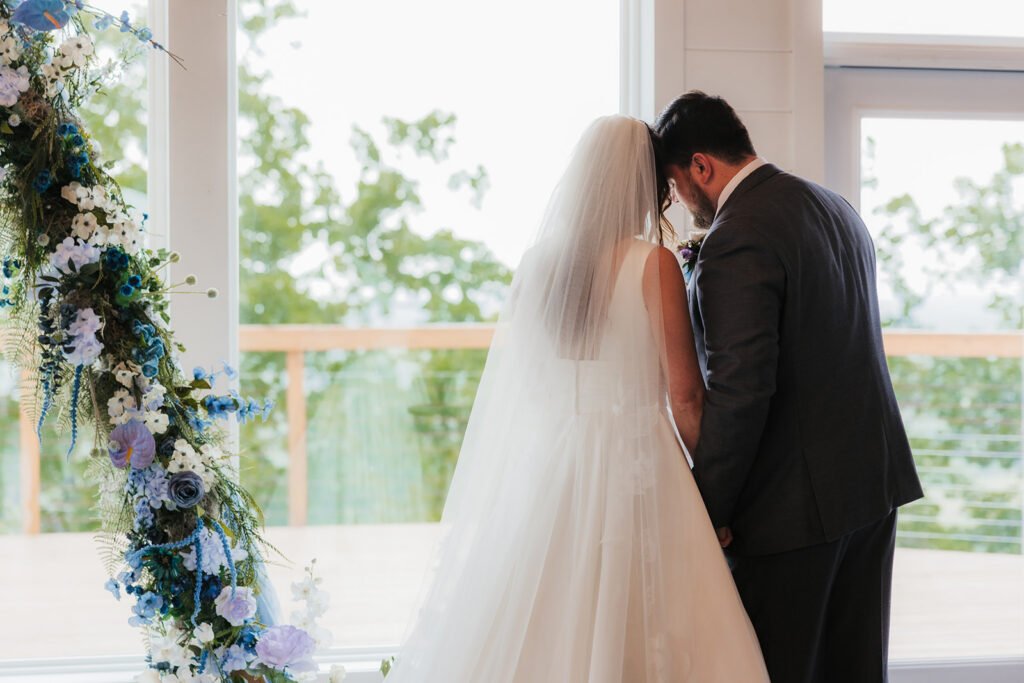 Bride and groom at their intimate wedding ceremony in Oklahoma