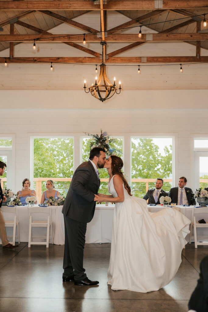 newlyweds dancing at their intimate wedding reception party
