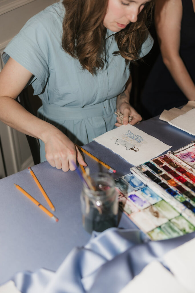 live painting at the wedding reception