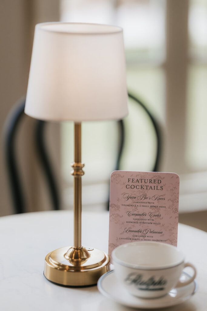 beautiful details at the wedding reception