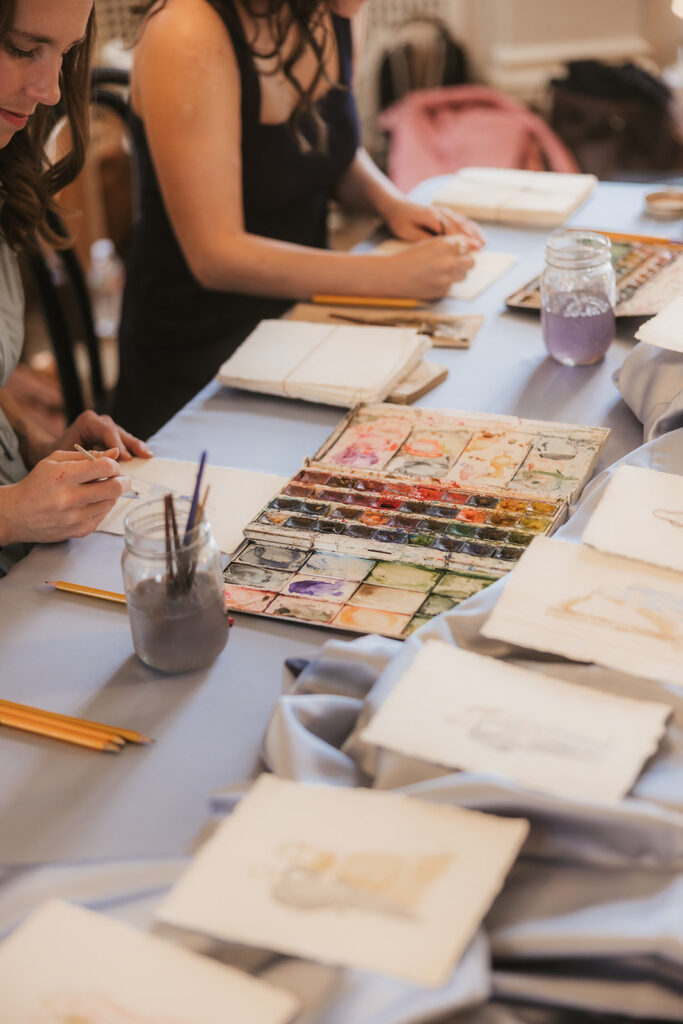 live painting at the wedding reception