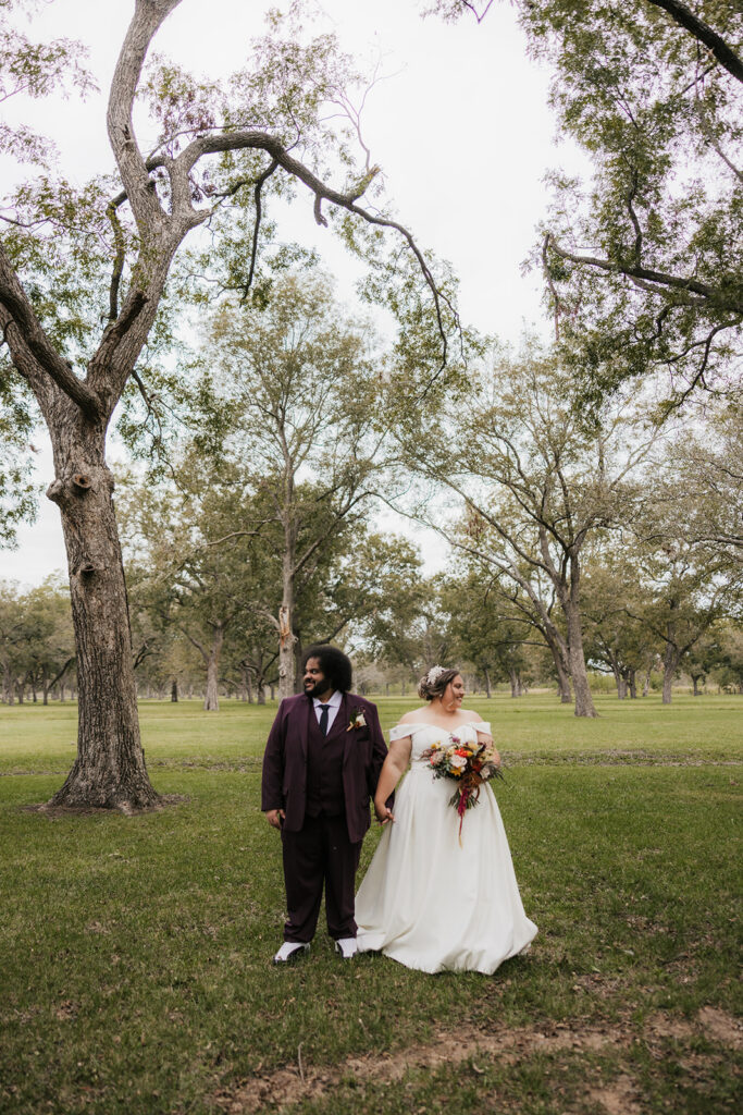 cute picture of the bride and groom at their dream photoshoot