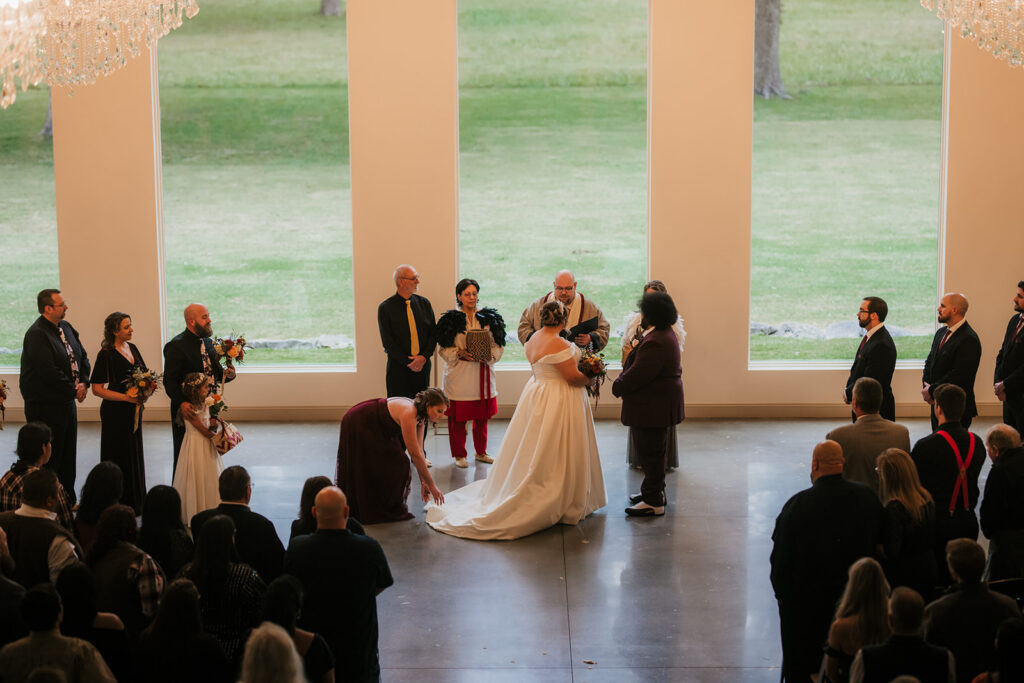 cute picture of the bride and groom at their romantic wedding ceremony