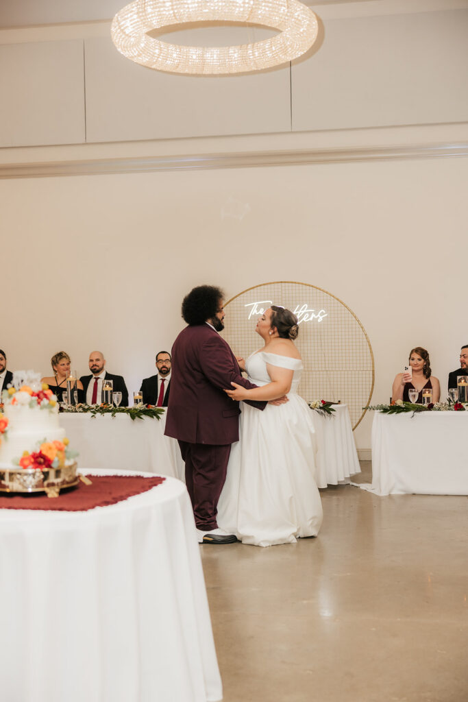bride and groom dancing at their dream reception