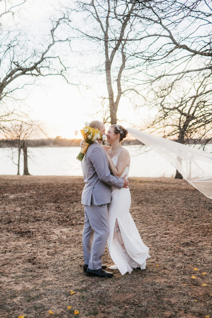 golden hour bridal portraits