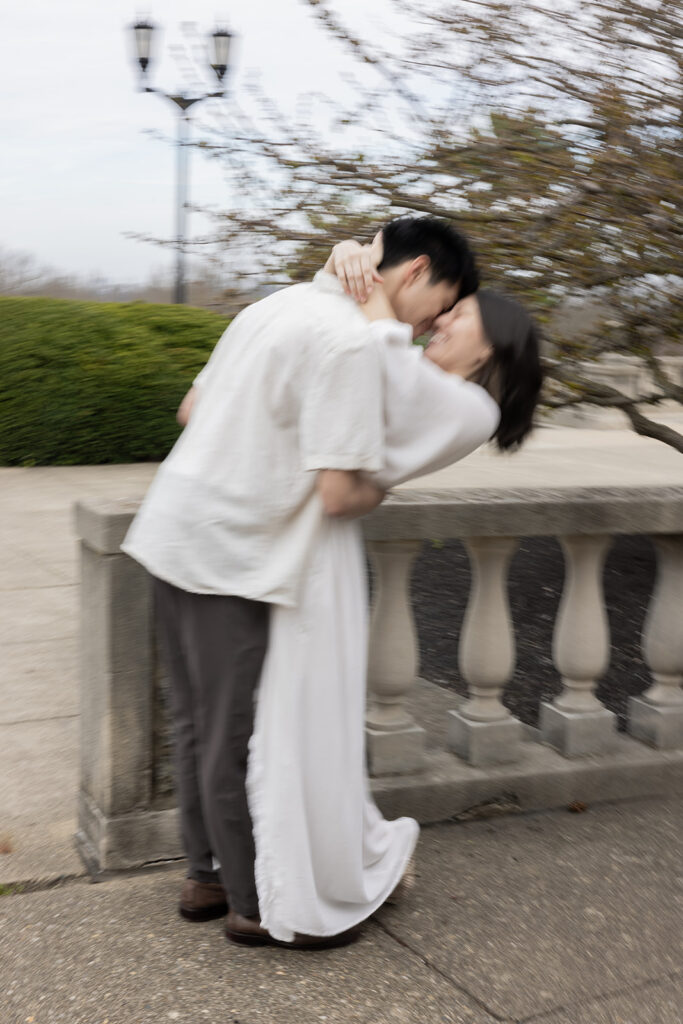 cute picture of the newly engaged couple at their dream photoshoot