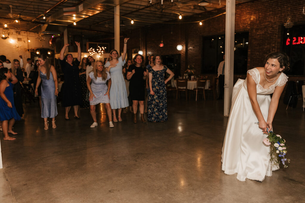 guests having the best time at the wedding reception