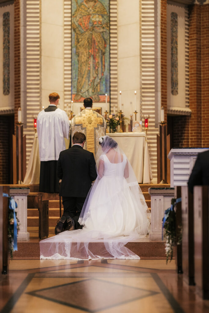 Bride and groom at the intimate wedding ceremony