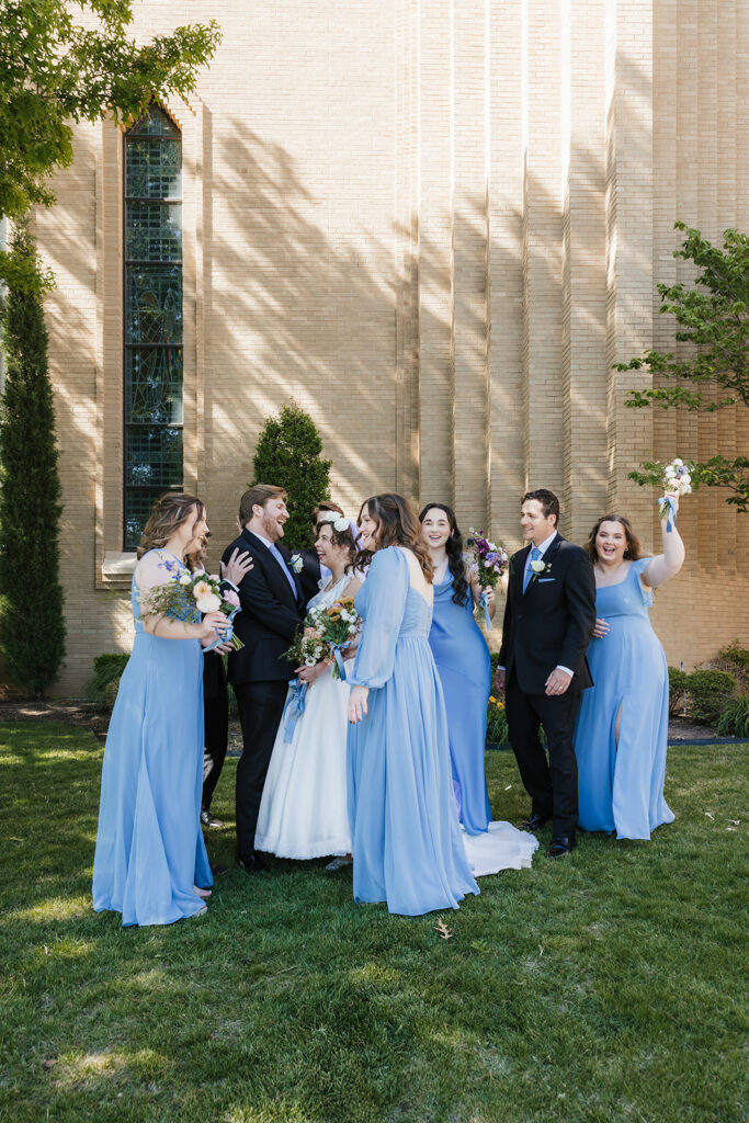 cute portrait of the bride and their friends