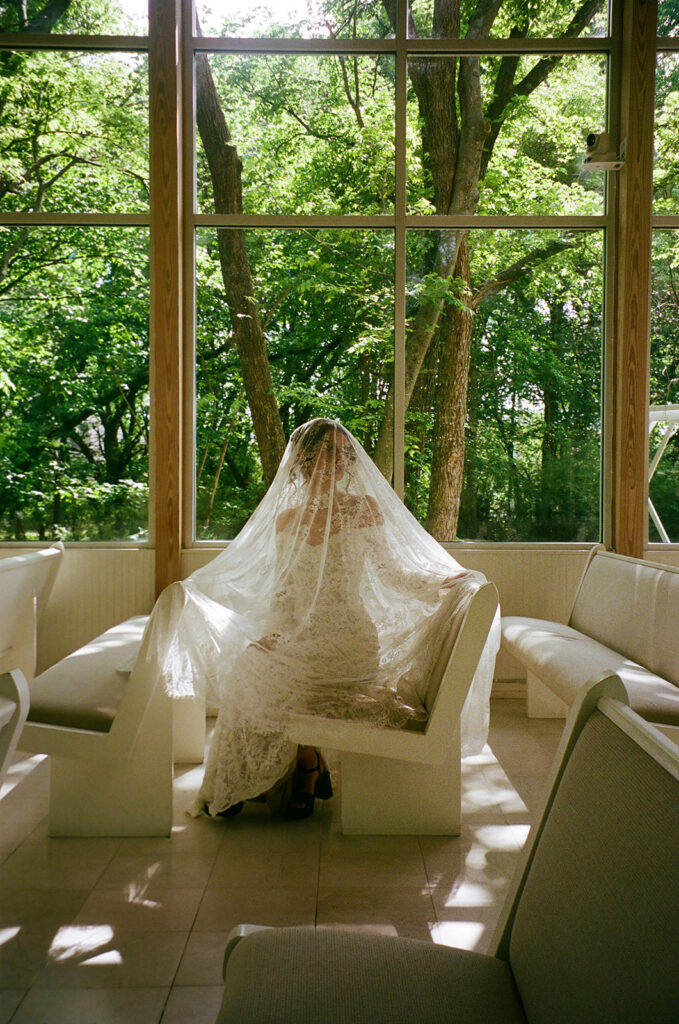 cute picture of the bride before her dream wedding ceremony