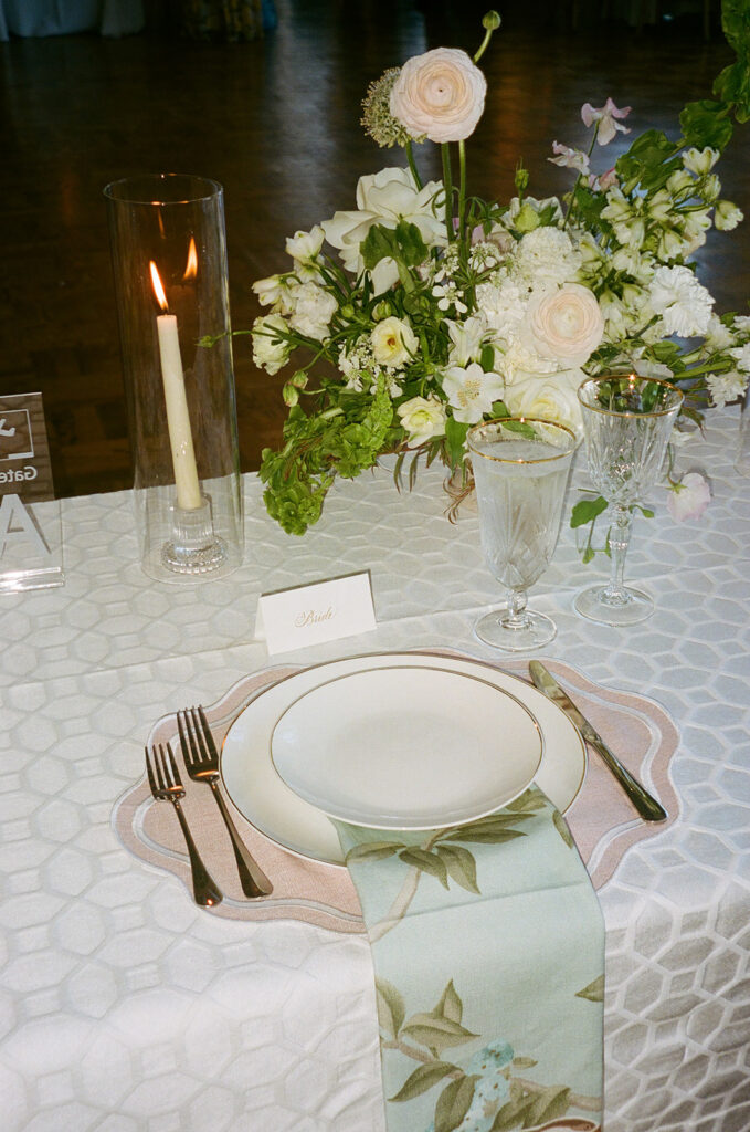 stunning details at the wedding reception