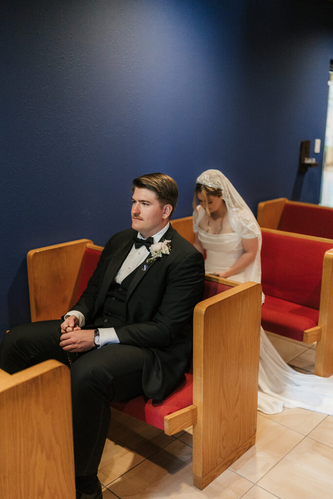 bride and groom before their ceremony