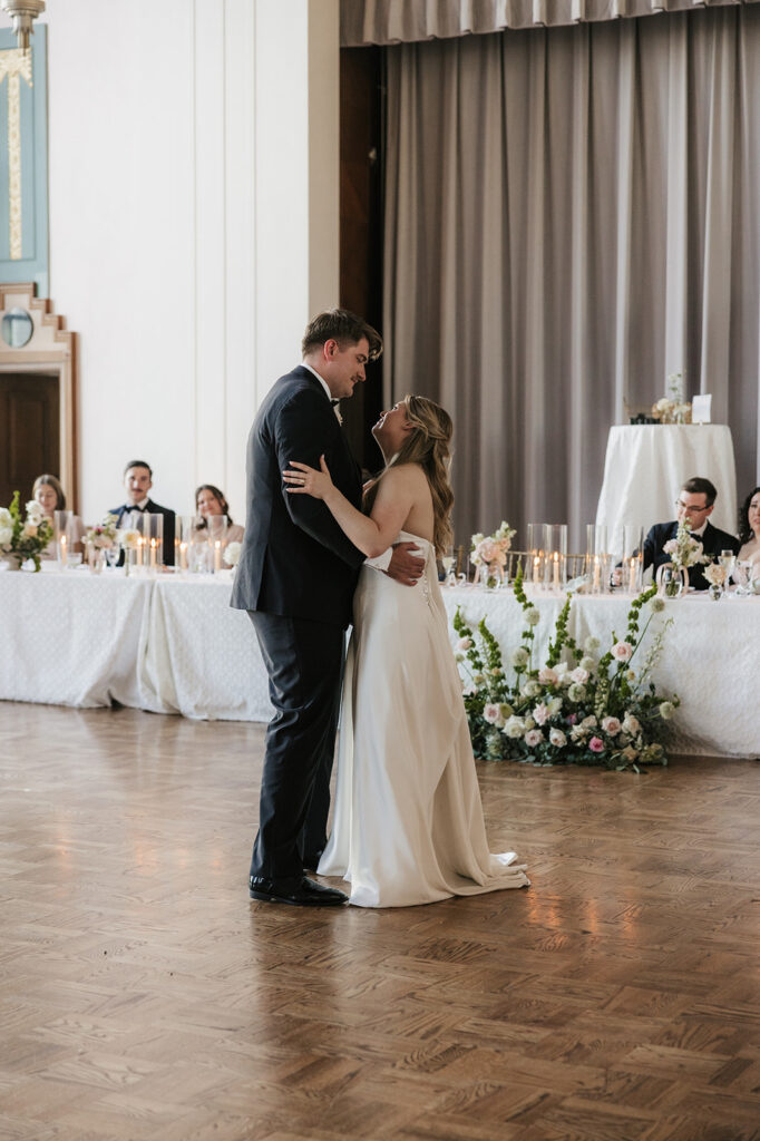 cute picture of the newlyweds dancing