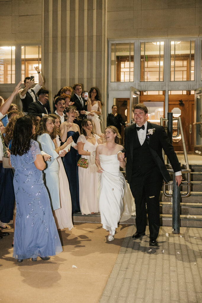 happy couple after their wedding reception