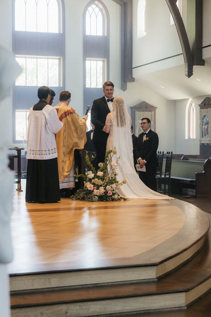 bride and groom emotional during their ceremony