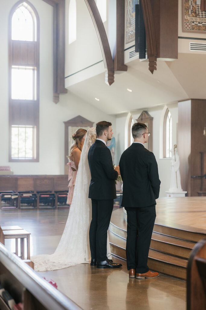 bride and groom emotional at their wedding ceremony