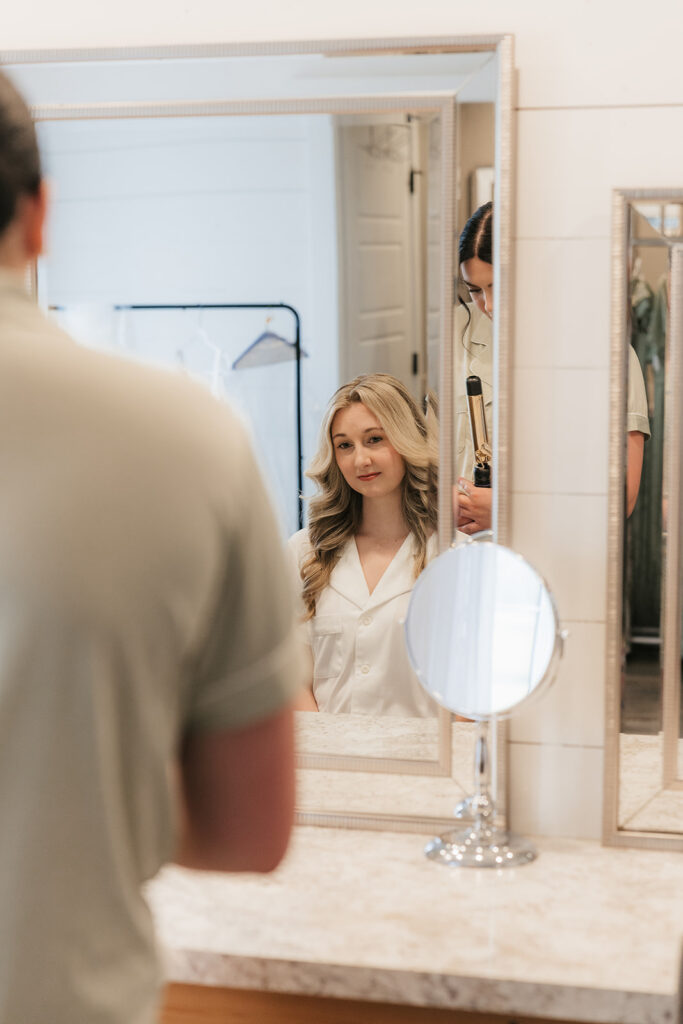 bride getting ready for her wedding ceremony