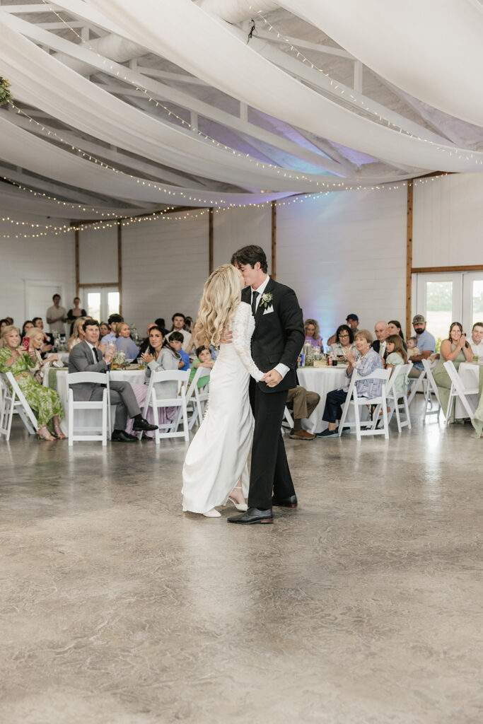 beautiful picture of the newlyweds dancing