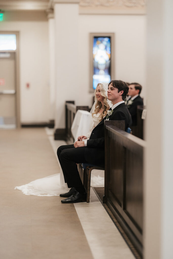 bride and groom emotional during their wedding ceremony