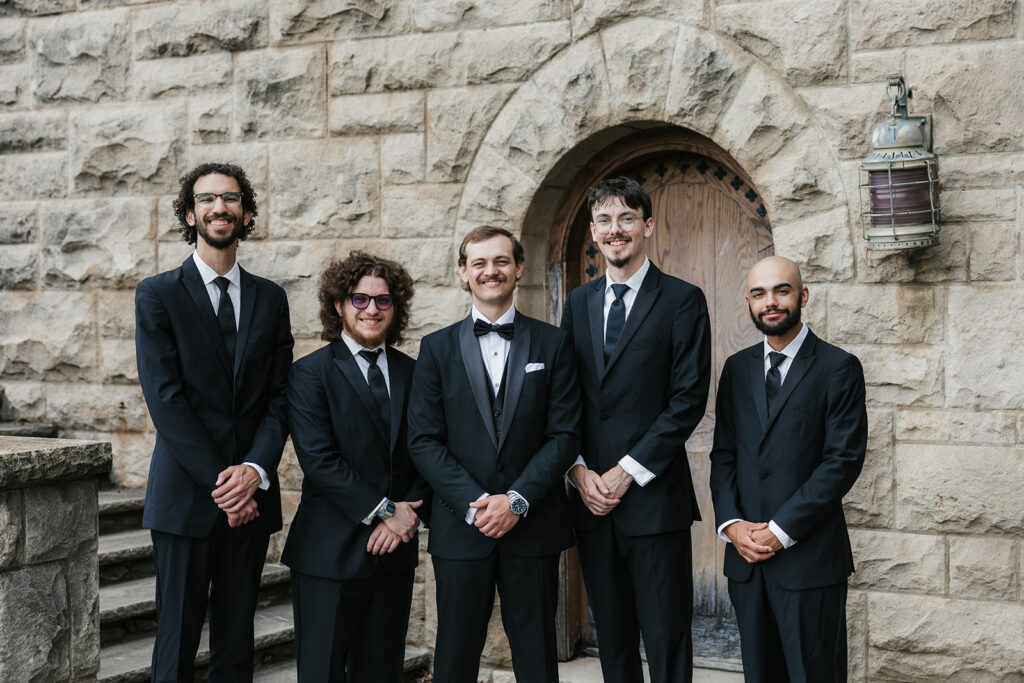 portrait of the groom and his friends
