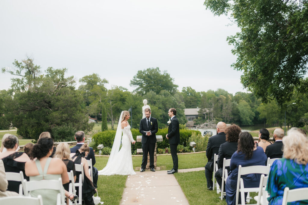 bride and groom at their intimate wedding ceremony