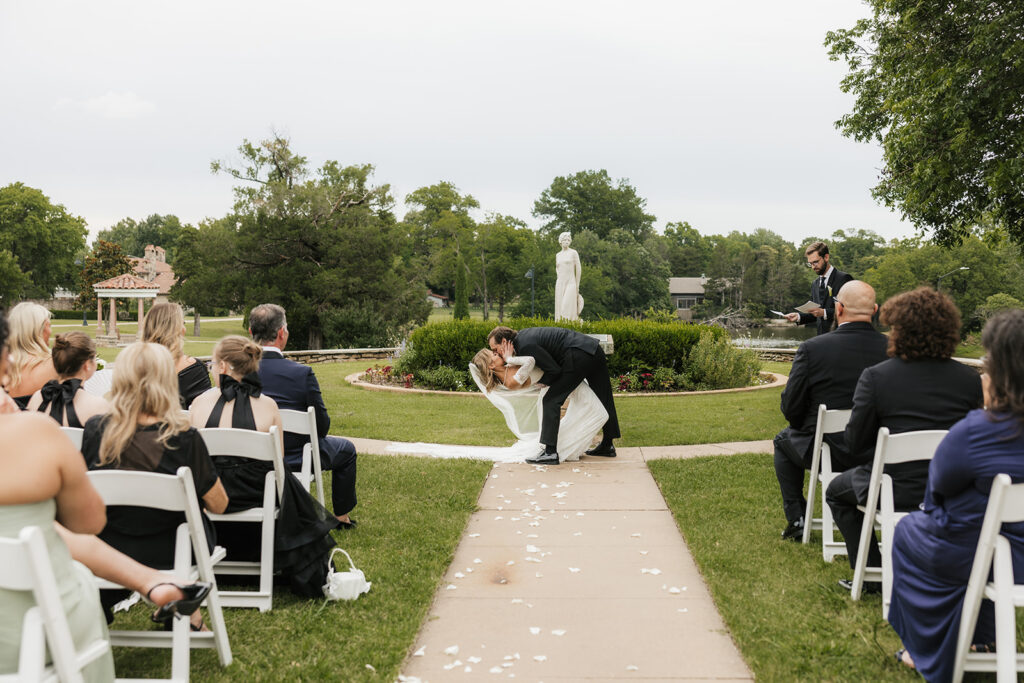 cute picture of the newlyweds kissing