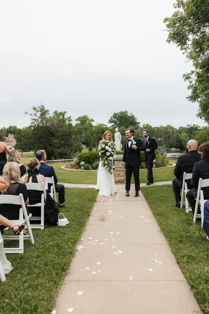 bride and groom at their intimate wedding ceremony