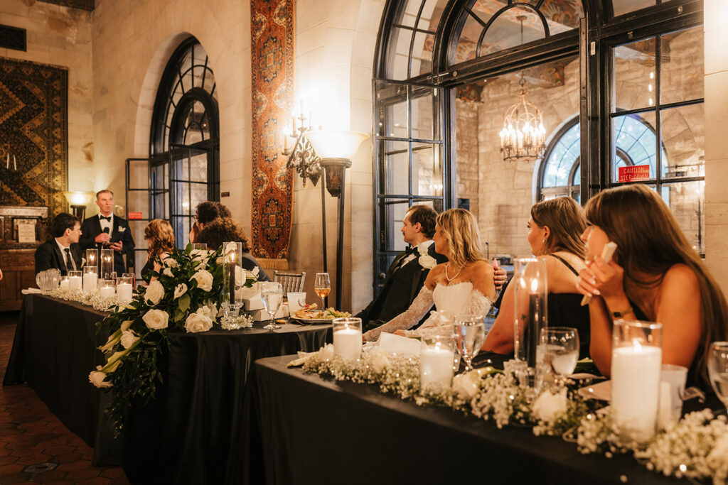 cute picture of the newlyweds at their dream reception